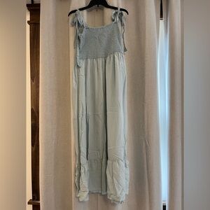 Light Blue Sleeveless Maxi Dress